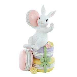 COELHO SENTADO MACARONS 17CM - PRÉ VENDA 2026