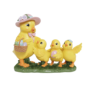 FAMÍLIA DE PINTINHOS COM OVINHOS 22,5CM - PRÉ VENDA 2026