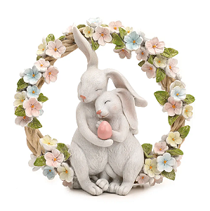 GUIRLANDA COM COELHOS ARCO FLORAL 26CM - PRÉ VENDA 2026