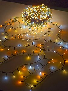 PISCA FESTÃO 1600 LEDS 50 METROS 5 TONS DE WARM COM STROBO BIVOLT