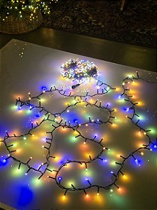 PISCA FESTÃO BICOLOR 500 LEDS 12 METROS FAZ WARM E COLORIDO COM EMENDA COM FUNÇÕES BIVOLT