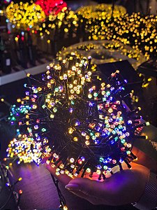 PISCA FESTÃO BICOLOR 500 LEDS 12 METROS FAZ WARM E COLORIDO COM EMENDA COM FUNÇÕES BIVOLT - PRÉ VENDA 2026