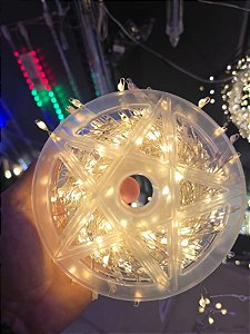 PISCA FIO DE FADA CLUSTER WARM 20 METROS 600 LEDS COM FUNÇÕES BIVOLT USO INTERNO E EXTERNO IP68 - PRÉ VENDA 2026