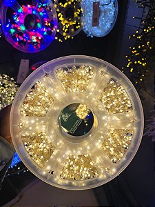 PISCA FIO DE FADA 50 METROS 1500 LEDS WARM FIO TRANSPARENTE 8 FUNÇÕES BIVOLT - PRÉ VENDA 2026