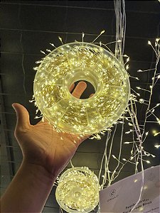 PISCA FIO DE FADA STROBO CLUSTER 4 METROS 400 LEDS WARM BIVOLT - PRÉ VENDA 2026