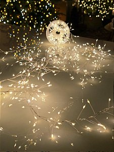 PISCA FIO DE FADA STROBO CLUSTER 4 METROS 400 LEDS WARM BIVOLT