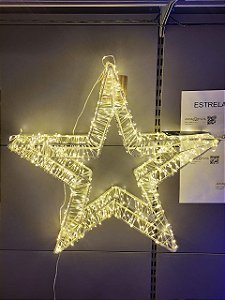 ESTRELA DE LED ARAMADA 60CM WARM USO INTERNO E EXTERNO BIVOLT - PRÉ VENDA 2026