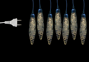 PENDENTE GOTAS DE CRISTAL 10 CRISTAIS WARM 18CM BIVOLT - PRÉ VENDA 2026