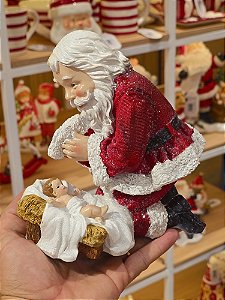 PAPAI NOEL COM MENINO JESUS 18CM - PRÉ VENDA 2026