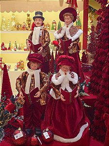 FAMÍLIA CORAL VINTAGE VERMELHO 95CM 4 PEÇAS - PRÉ VENDA 2026