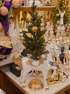 CAVALO COM ÁRVORE REALISTA COM FIO DE FADA 84CM - PRÉ VENDA 2026