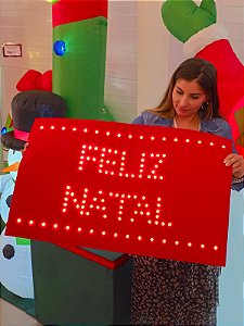 TAPETE ILUMINADO FELIZ NATAL VERMELHO BIVOLT - PRÉ VENDA 2026