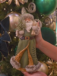 PAPAI NOEL RÚSTICO VERDE 30CM - PRÉ VENDA 2026