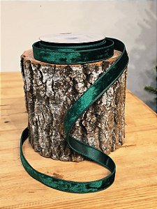 FITA ARAMADA VELUDO VERDE DUPLA FACE VERDE 2,5CM X 9,14M