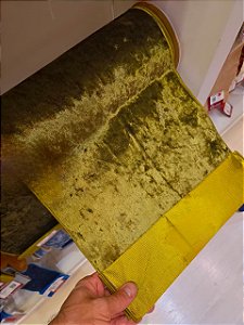 FITA ARAMADA VELUDO VERDE OLIVA DUPLA FACE VERDE 30CM X 5M - PRÉ VENDA 2026