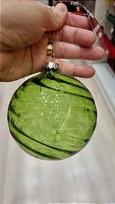 BOLA DE VIDRO VERDE TRANSLUCIDA 9,5CM - PRÉ VENDA 2026