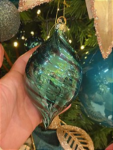 ORNAMENTO DE VIDRO VERDE 16CM - PRÉ VENDA 2026