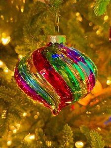 ORNAMENTO DE VIDRO COLORIDO 8CM - PRÉ VENDA 2026