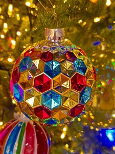 BOLA DE VIDRO COLORIDA 10CM - PRÉ VENDA 2026