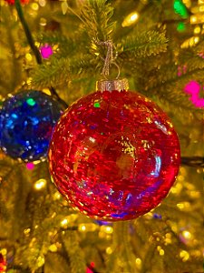 BOLA DE VIDRO VERMELHA 8CM - PRÉ VENDA 2026