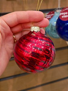 BOLA DE VIDRO VERMELHA 8CM - PRÉ VENDA 2026