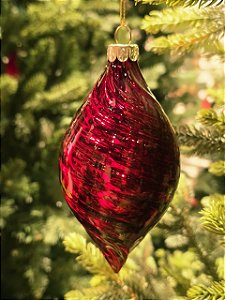 BOLA ORNAMENTO DE VIDRO VERMELHO 13CM