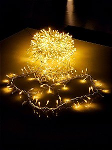 PISCA FESTÃO SUPER STROBO 1600 LEDS 50 METROS WARM FIO TRANSPARENTE BIVOLT - PRÉ VENDA 2026