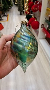ORNAMENTO DE VIDRO VERDE 16CM - PRÉ VENDA 2026