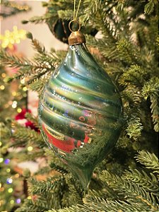 BOLA ORNAMENTO DE VIDRO VERDE 16CM