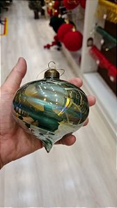 ORNAMENTO DE VIDRO VERDE 10CM - PRÉ VENDA 2026