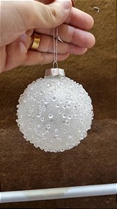 BOLA DE VIDRO BRANCA TRANSPARENTE 8CM - PRÉ VENDA 2026