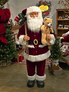 PAPAI NOEL EM PÉ SUPER REALISTA TAMANHO REAL 1,80CM