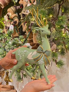 RENA EM PÉ VERDE MINT COM LAÇO 33CM - PRÉ VENDA 2026