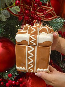 POTE COM TAMPA CAIXA DE PRESENTE GINGER 14CM - PRÉ VENDA 2026