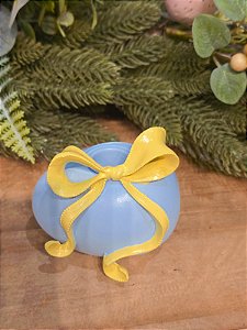 CASTIÇAL OVO DE COELHO AZUL 9CM