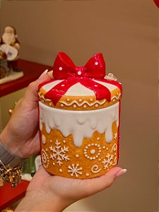 POTE COM TAMPA CASA GINGER COM LAÇO 15CM - PRÉ VENDA 2026