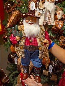 PAPAI NOEL EM PÉ COLEÇÃO COWBOY 46CM - PRÉ VENDA 2026