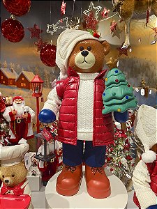 URSO COM COLETE PUFFER PVC COM LED 1,10CM USO INTERNO E EXTERNO - PRÉ VENDA 2026