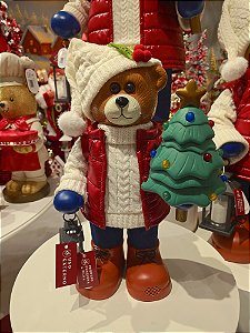 URSO COM COLETE PUFFER PVC COM LED 50CM USO INTERNO E EXTERNO - PRÉ VENDA 2026