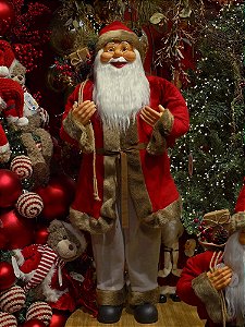 PAPAI NOEL EM PÉ TRADICIONAL VERMELHO 110CM - PRÉ VENDA 2026
