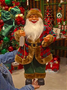 PAPAI NOEL EM PÉ TRADICIONAL VERMELHO E VERDE 60CM - PRÉ VENDA 2026