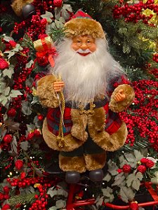 PAPAI NOEL EM PÉ TRADICIONAL VERMELHO E VERDE 45CM - PRÉ VENDA 2026