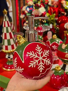 PORTA SABONETE LIQUIDO BOLA EM CERÂMICA 17CM - PRÉ VENDA 2026