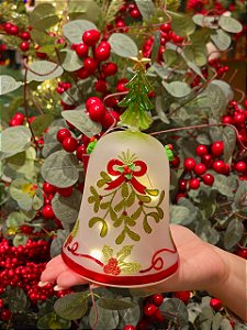 SINO DE VIDRO COM LED 18CM - PRÉ VENDA 2026