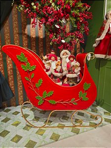 TRENO EM METAL VERMELHO 102CM USO INTERNO E EXTERNO - PRÉ VENDA 2026