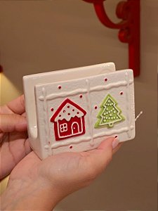 PORTA GUARDANAPO EM CERÂMICA BISCOITOS 11CM - PRÉ VENDA 2026