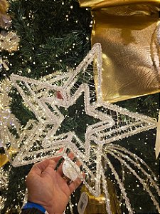 ESTRELA 50CM ARAMADA COM ACRÍLICO FIO DE FADA WARM BIVOLT - PRÉ VENDA 2026