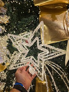 ESTRELA 40CM ARAMADA COM ACRÍLICO FIO DE FADA WARM BIVOLT - PRÉ VENDA 2026