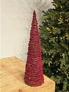 ÁRVORE CONE ARAMADA MICRO BERRY VERMELHA 60CM