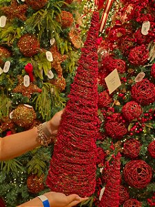 ÁRVORE CONE ARAMADA MICRO BERRY VERMELHA 60CM - PRÉ VENDA 2026